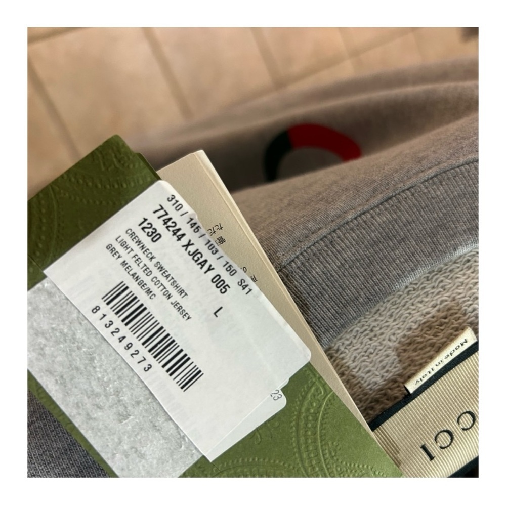 Gucci, interlocking G cotton, crewneck sweatshirt size large made Italy - Picture 6 of 6